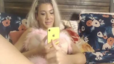 slender Trans girl In lingerie Strokes Her weenie On web camera