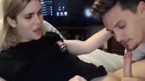 blonde ladyboy oral stimulation From Hubby webcam
