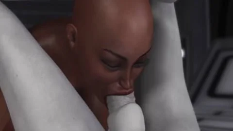 3d Alien Dickgirl bonks A tasty black serf In Space Station