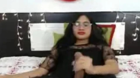 throbbing dick tgirl Strokes In bed