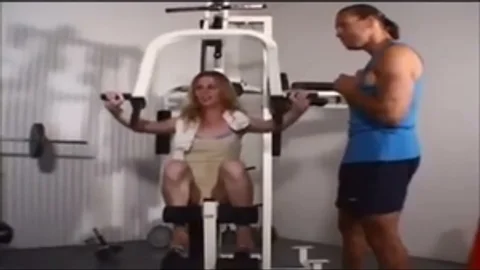 blonde TS pooper banged By trainer In The Gym