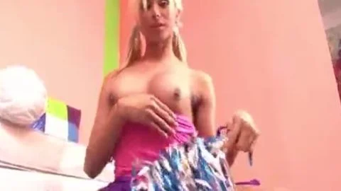 blonde Brazilian TS shemale Hooker receive unfathomable anal job By young twink
