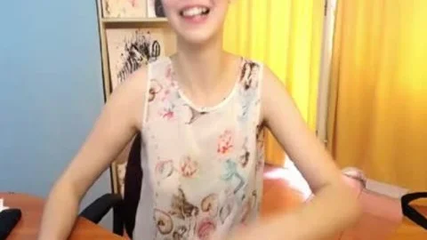 slutty Short Hair legal age teenager shemale Teasing And Cumming On cam