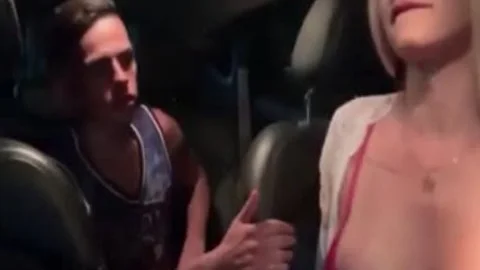 Blond lady-man Predator Taxi Driver Pick Up A Street Boyx