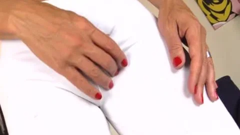 Transvestite Claudia Stroking Her pecker In nylons