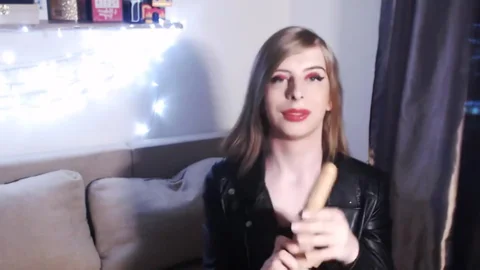Rock Fan legal age teenager shemale Rides On vibrator And Make Ahegao