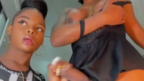 ebon T gal pair gigantic rod engulfing Sexcamts Com